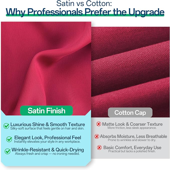 Satin Lined Scrub Cap, Adjustable Surgical Cap - Image 2