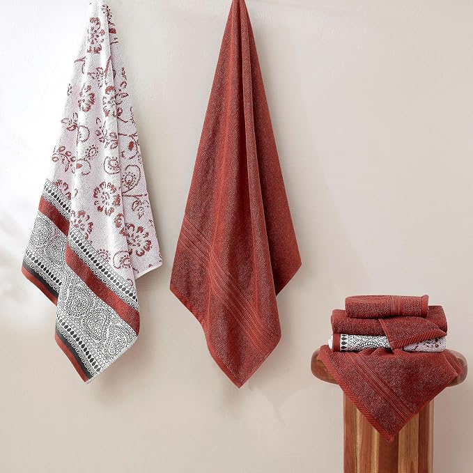Modern Threads Floral Trail 6-Piece 100% Cotton Towel Set – Reversible Yarn - Image 2