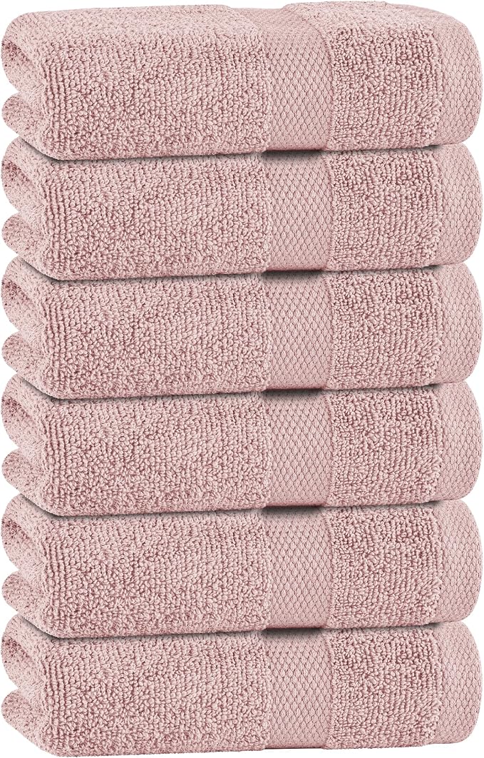White Classic Pink Hand Towels for Bathroom Cotton Hand Towel Bulk for Gym by WhiteClassic