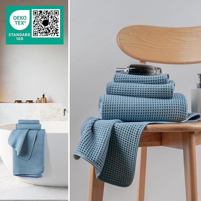 MICROFI Microfiber Waffle Bath Towels, 3 Pieces, Fast Drying, Lint Free - Image 4