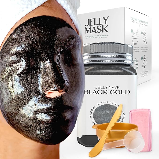 BRÜUN Jelly Mask Jar Black Gold Salicylic AC BHA Peel-Off Face Care Rubber Mask by BR%C3%9CUNBeauty