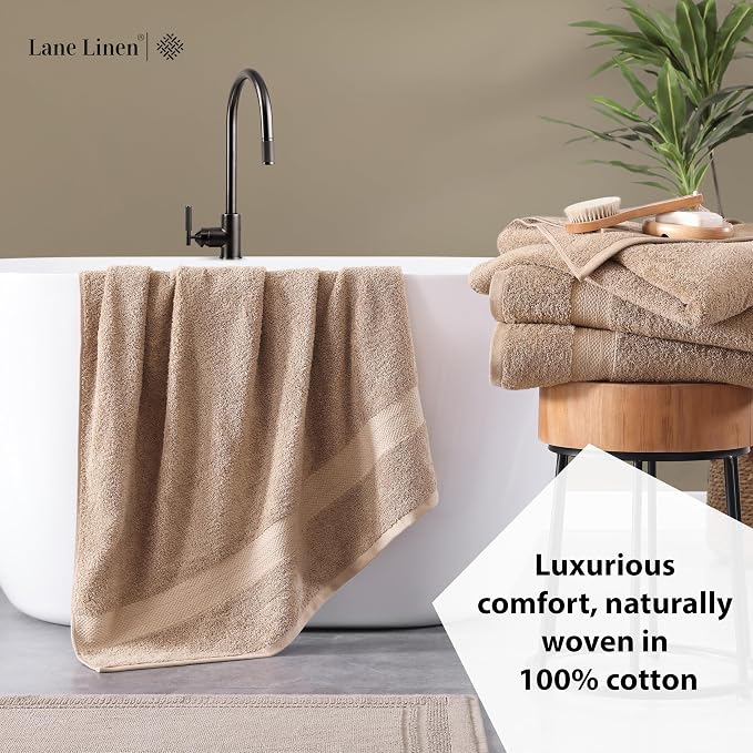 LANE LINEN 100% Pure Cotton Bath Sheets 4 Pack - Image 4