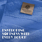 White Classic Wealuxe Light Blue Bath Towels 24x50 Inch, Cotton Towel Set - Image 3