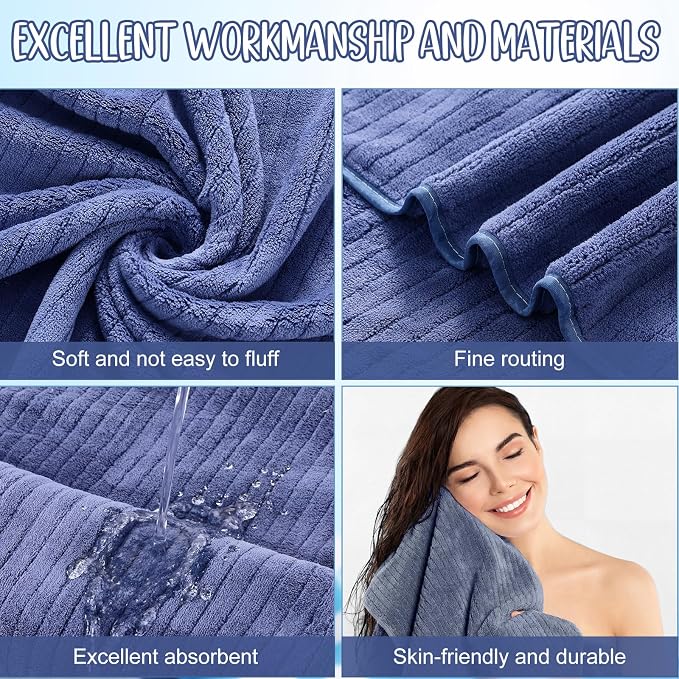 SmoothNovelty 16 Pack Microfiber Bath Towels Bulk 27'' x 60'' Oversized Size - Image 3