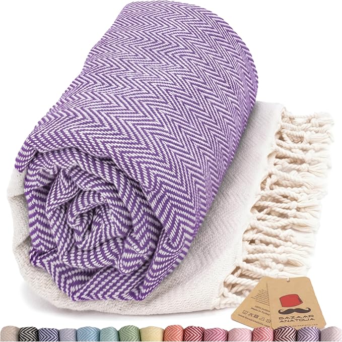 Bazaar Anatolia Turkish Beach Towel 100% Cotton Bath Towels 71x39 Quick Dry by BazaarAnatolia