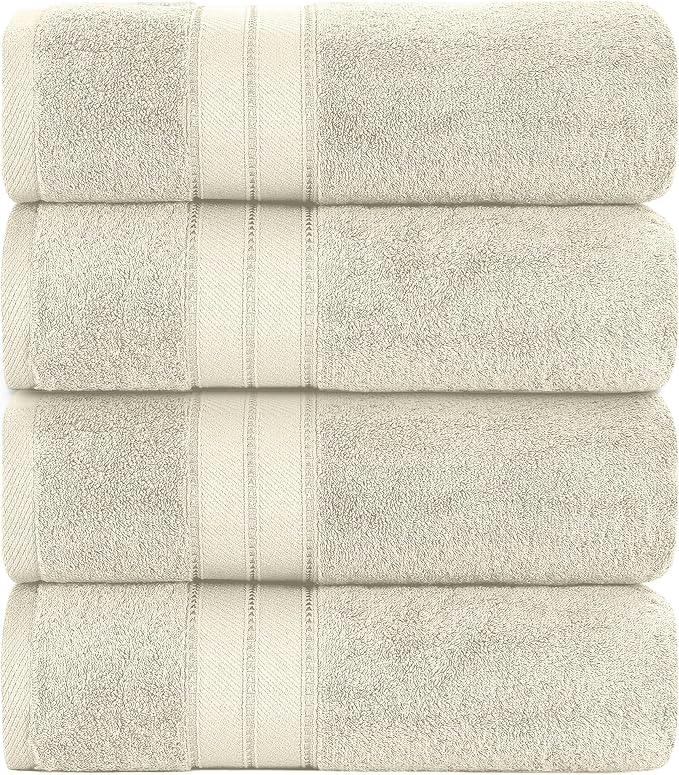 Modern Threads 4-Pack SpunLoft Bath Sheet Sand 35x66 - Image 2
