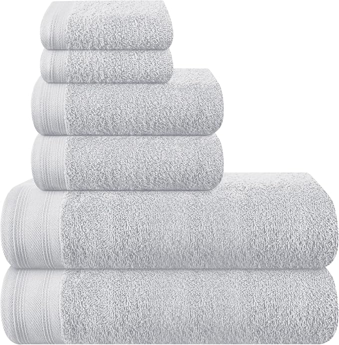Ultra Soft 6 Pack Cotton Towel Set, Contains 2 Bath Towels 28x55 inch, 2 Hand by Unknown
