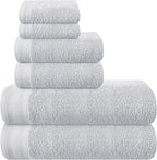 Ultra Soft 6 Pack Cotton Towel Set, Contains 2 Bath Towels 28x55 inch, 2 Hand by Unknown
