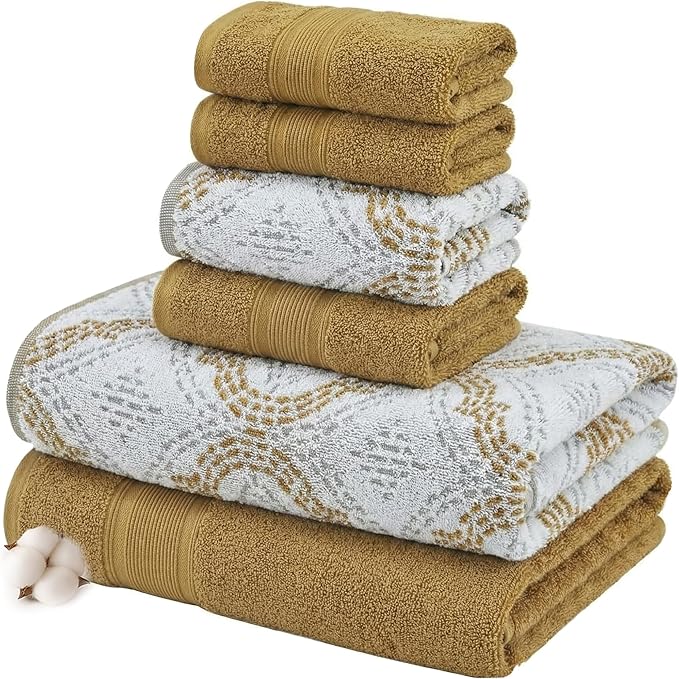 Modern Threads Capri 6-Piece Reversible Yarn Dyed Jacquard Towel Set by ModernThreads