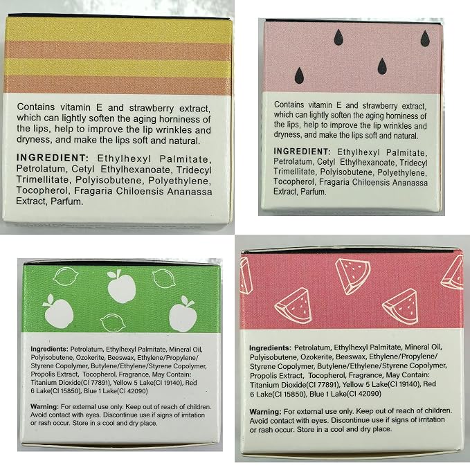 4 PCS Bee Lip Balm Lip Mask Honey Pot, Prevention Lip Dry Set, Strawberry & - Image 9