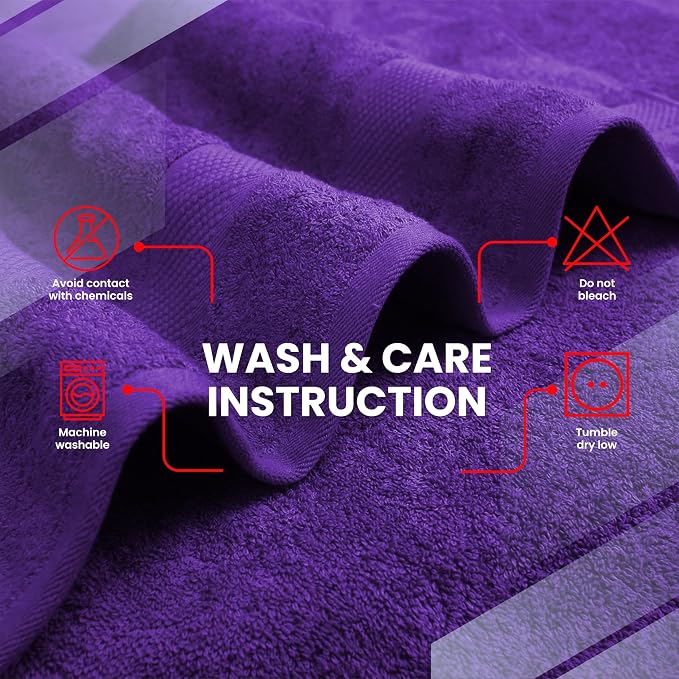 Infinitee Xclusives Luxury 100% Cotton Towel Set – 8 Piece Bathroom Towel Set – - Image 7