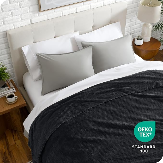 Bare Home Textured Fleece Blanket - Image 5