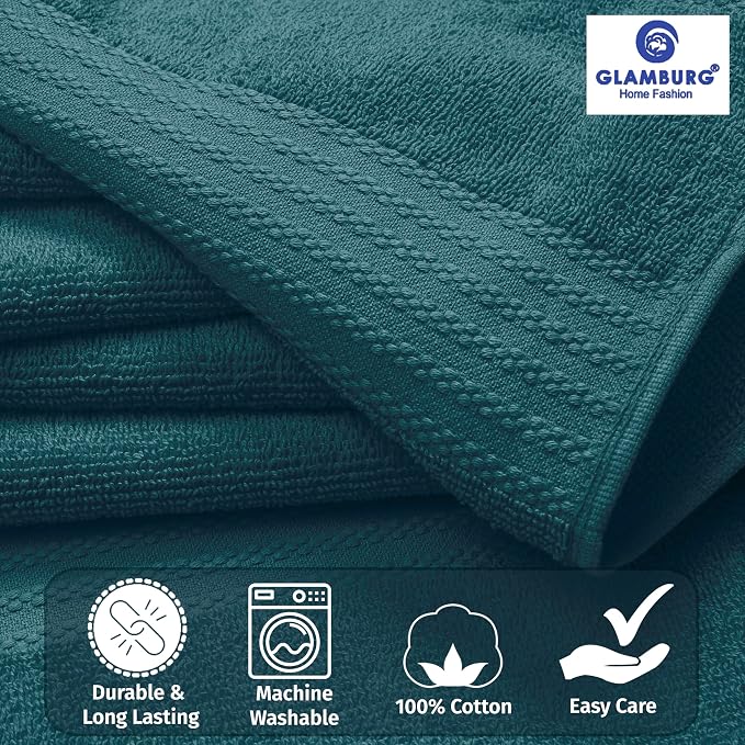 GLAMBURG Ultra Soft 8-Piece Towel Set - Image 2