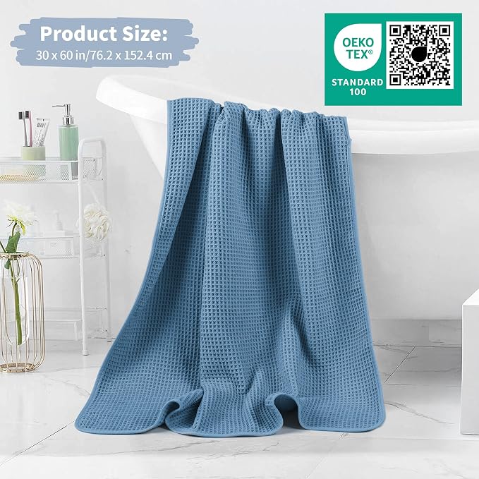MICROFI New Microfiber Waffle Bath Towels, 2 Pieces, Fast Drying, Lint Free 430 - Image 5