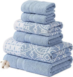Modern Threads Monroe 6-Piece 100% Cotton Towel Set – Reversible Yarn Dyed by ModernThreads