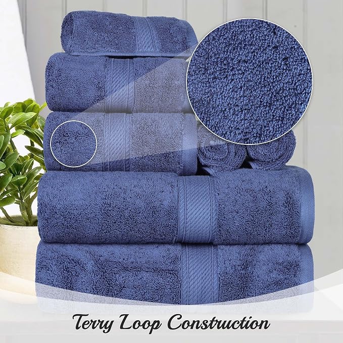 Superior Egyptian Cotton Pile 9 Piece Towel Set, Includes 3 Bath, 3 Hand - Image 3