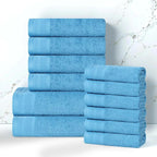 Superior Honeycomb 100% Cotton 500 GSM 12 Piece Bath Towel Set, 6 Washcloths - Image 2