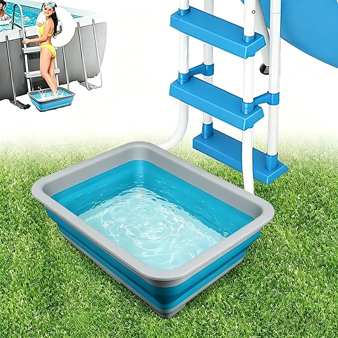 Pool Foot Bath Tray for Swimming Pool, Non- Slip Collapsible Foot Bath for Pool by ESEHGS