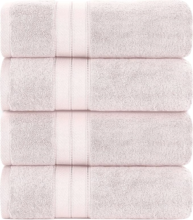 Modern Threads 4-Pack SpunLoft Bath Sheet Blush 35x66 - Image 2