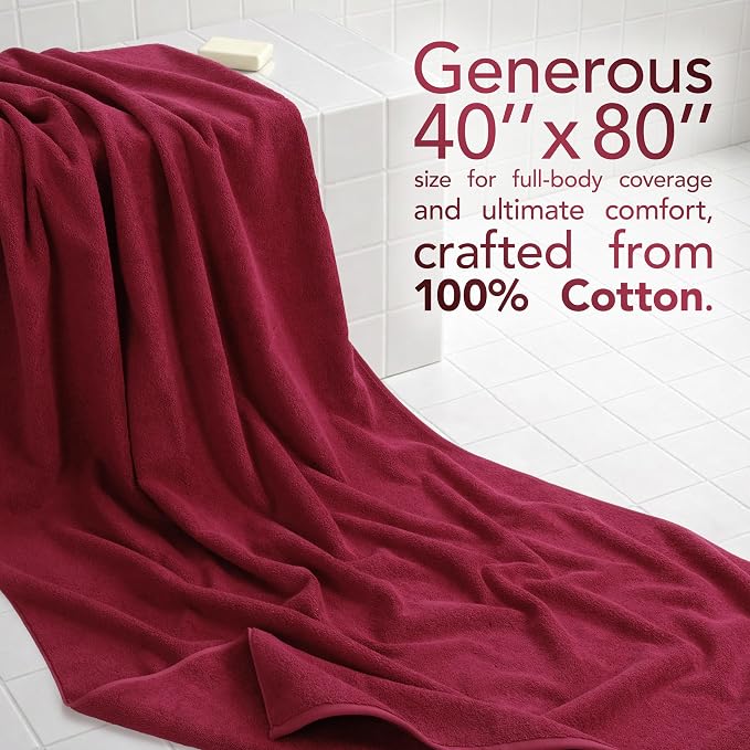 American Soft Linen 100% Cotton 600 GSM Turkish 40x80 Oversized Bath Towel Sheet - Image 2