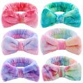 WSYUB Skincare Headband, Tie Dye Color, Soft Coral Fleece, by WSYUB