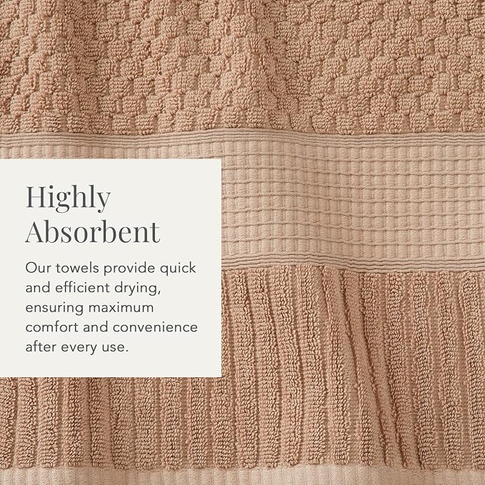 NY Loft 100% Cotton 4 Pack Bath Towel Set| Super Soft & Absorbent Quick-Dry - Image 7