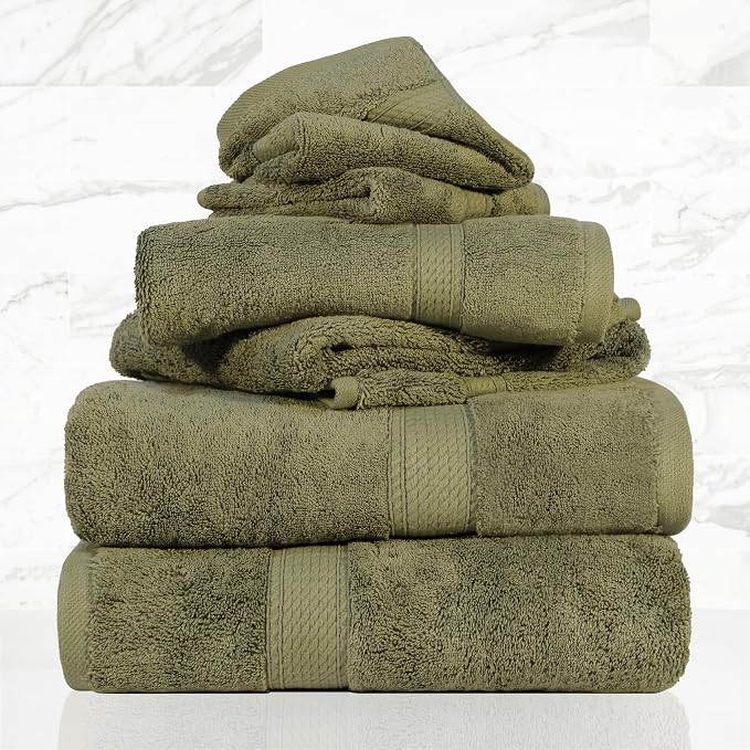 Superior Egyptian Cotton Pile 6 Piece Towel Set, Includes 2 Bath, 2 Hand - Image 2