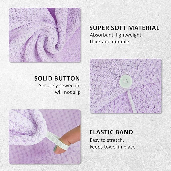 EXPRESSIONS Microfiber Hair Towel in Lavender - Image 4