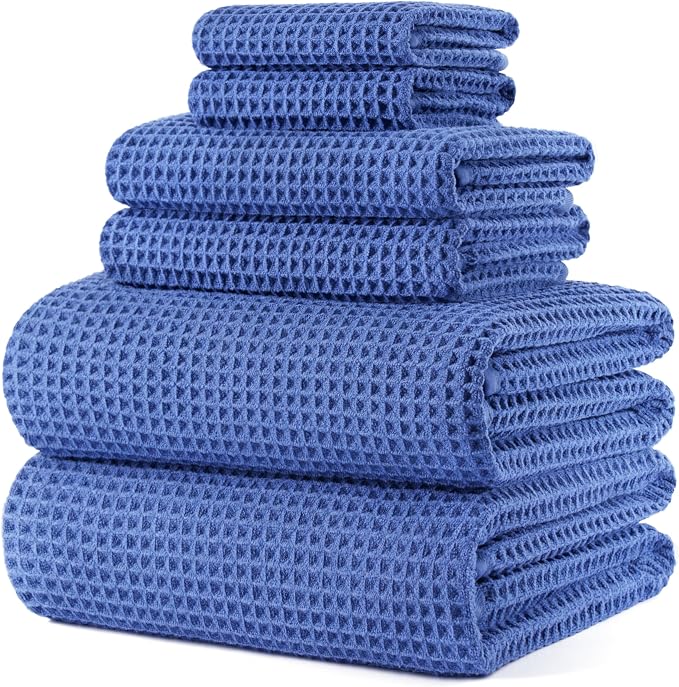 POLYTE 430 GSM Microfiber Quick Dry Lint Free Oversize Bath Towel Set, 6 Piece by Polyte