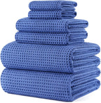 POLYTE 430 GSM Microfiber Quick Dry Lint Free Oversize Bath Towel Set, 6 Piece by Polyte