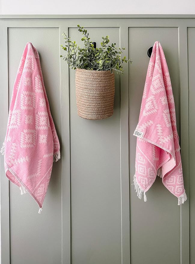RAY SILVER Aztec Turkish Hand Towels Set of 2 100% Cotton Peshtemal Soft Feel - Image 5