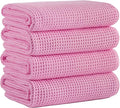 Microfiber Waffle Bath Towels, 4 Pieces, Fast Drying, Lint Free 430 GSM by Unknown