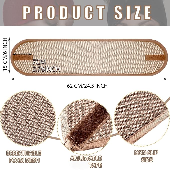 Xuhal 4 Pieces Mesh Hair Wraps for Black Women, Adjustable Size, Stylish Color - Image 2