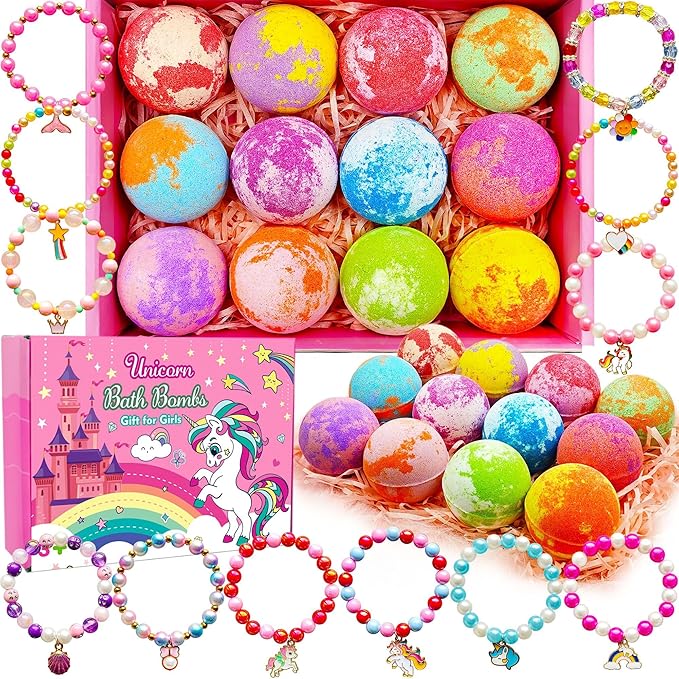 Unicorn Bath Bombs with Surprise Toys Inside by Phaorui