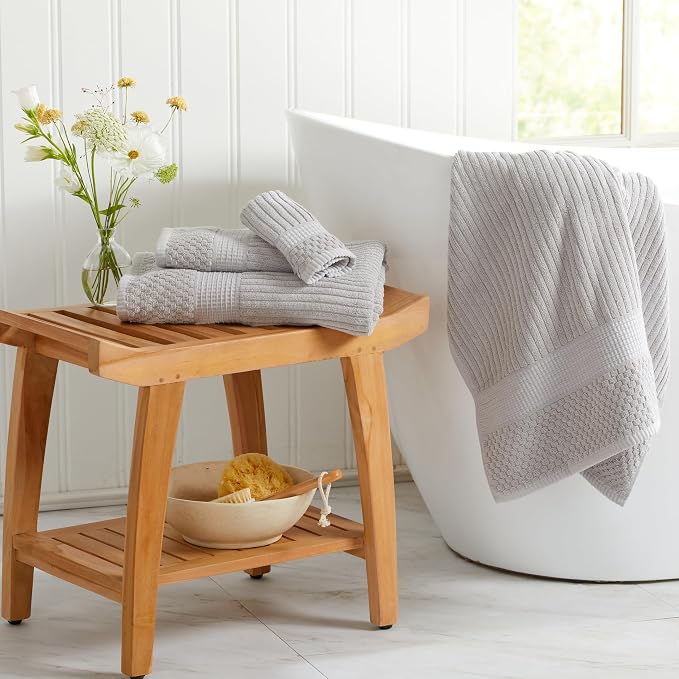 Springtree Home 100% Cotton Towel Set | 6 Piece Set | Super Soft & Absorbent - Image 4
