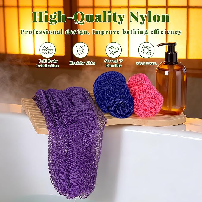 African Net Sponge Authentic, 3 Pieces Exfoliating Scrubber Bath Sponge - Image 6