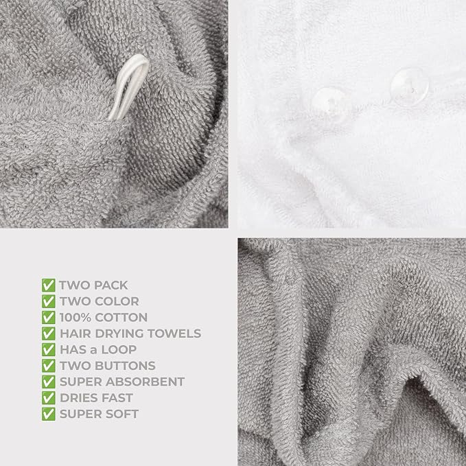 American Soft Linen 100% Cotton Hair Towels - Image 6