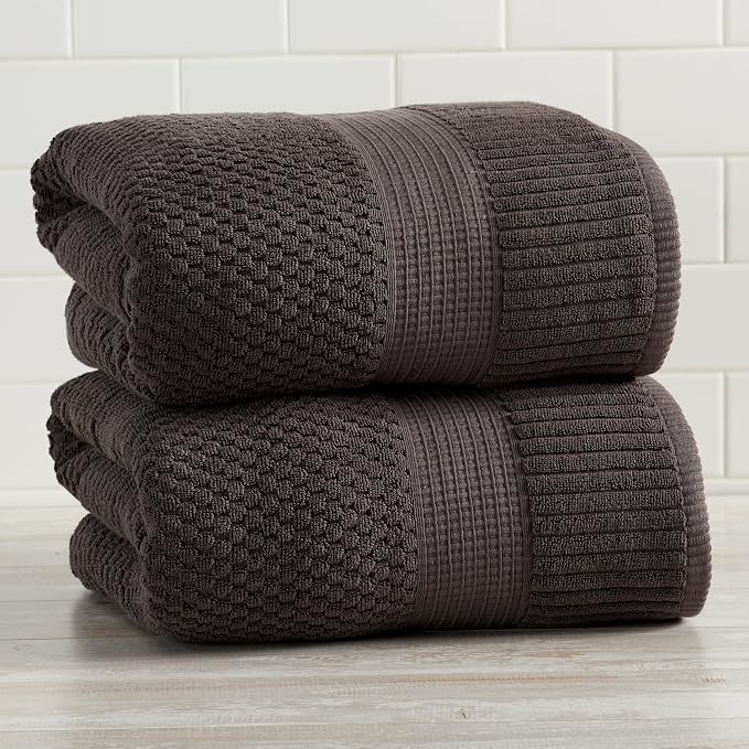 NY Loft 100% Cotton 2 Pack Bath Sheet Towel Set | Absorbent Quick-Dry Oversize - Image 2