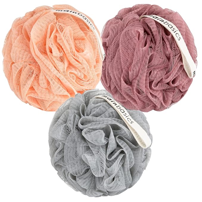 MainBasics Bath Shower Loofah Sponge Pouf Body Scrubber Exfoliator Body Wash by MainBasics