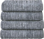 SKL Home CloudSoft Cotton Luxury 4 Pc Bath Towel Set, Smoke Blue by SKLHomebySaturdayKnightLtd