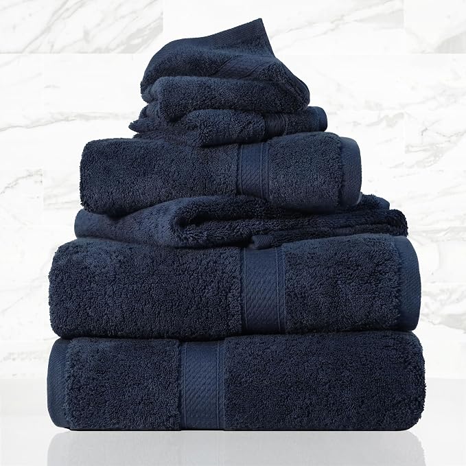 SUPERIOR Egyptian Cotton Pile 6 Piece Towel Set, Includes 2 Bath, 2 Hand - Image 2