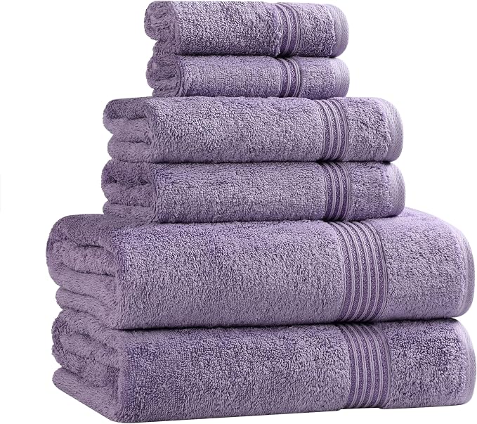 Superior Egyptian Cotton 6-Piece Towel Set, Bathroom Essentials, Towels by SUPERIOR