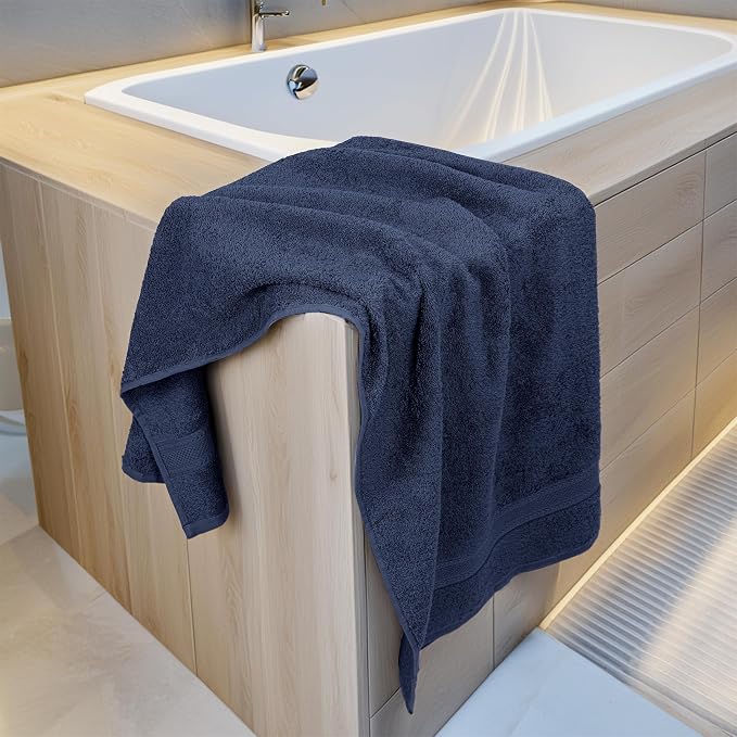 Commercial Bulk Pack of 12 Bath Towels – 100% Cotton Terry 24" x 48" – Ideal - Image 3