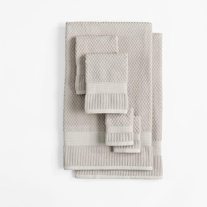 NY Loft 100% Cotton 6 Piece Bath Towel Set | Grey Towels | Oeko-TEX® Standard - Image 8
