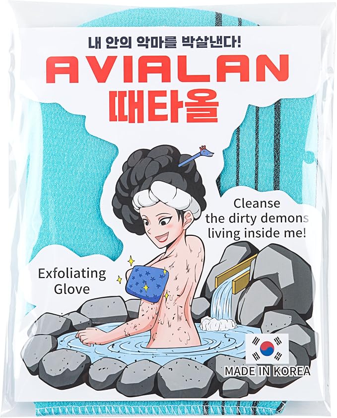 Exfoliating Glove loofah Korean Skin Care face Lip Body Scrub Body wash Dry by Unknown