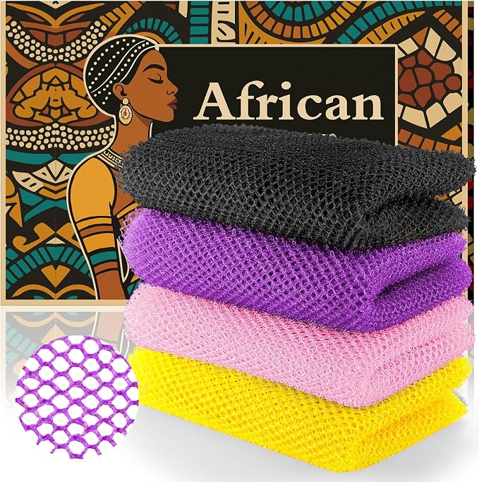 African Net Sponge Set -Premium Exfoliating Bath Scrubber by SpiralScgv