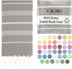 Cacala Lightweight and Thin Turkish Beach Towel 100% Cotton Sand-Free and by Cacala