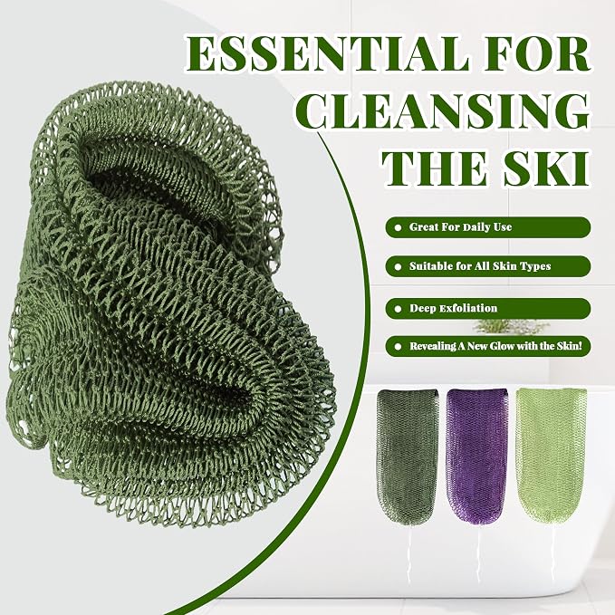 African Net Sponge Authentic, 3 Pieces Exfoliating Scrubber Bath Sponge - Image 4