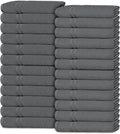 White Classic Wealuxe Dark Gray Washcloths 24 Pack by WhiteClassic