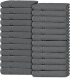 White Classic Wealuxe Dark Gray Washcloths 24 Pack by WhiteClassic
